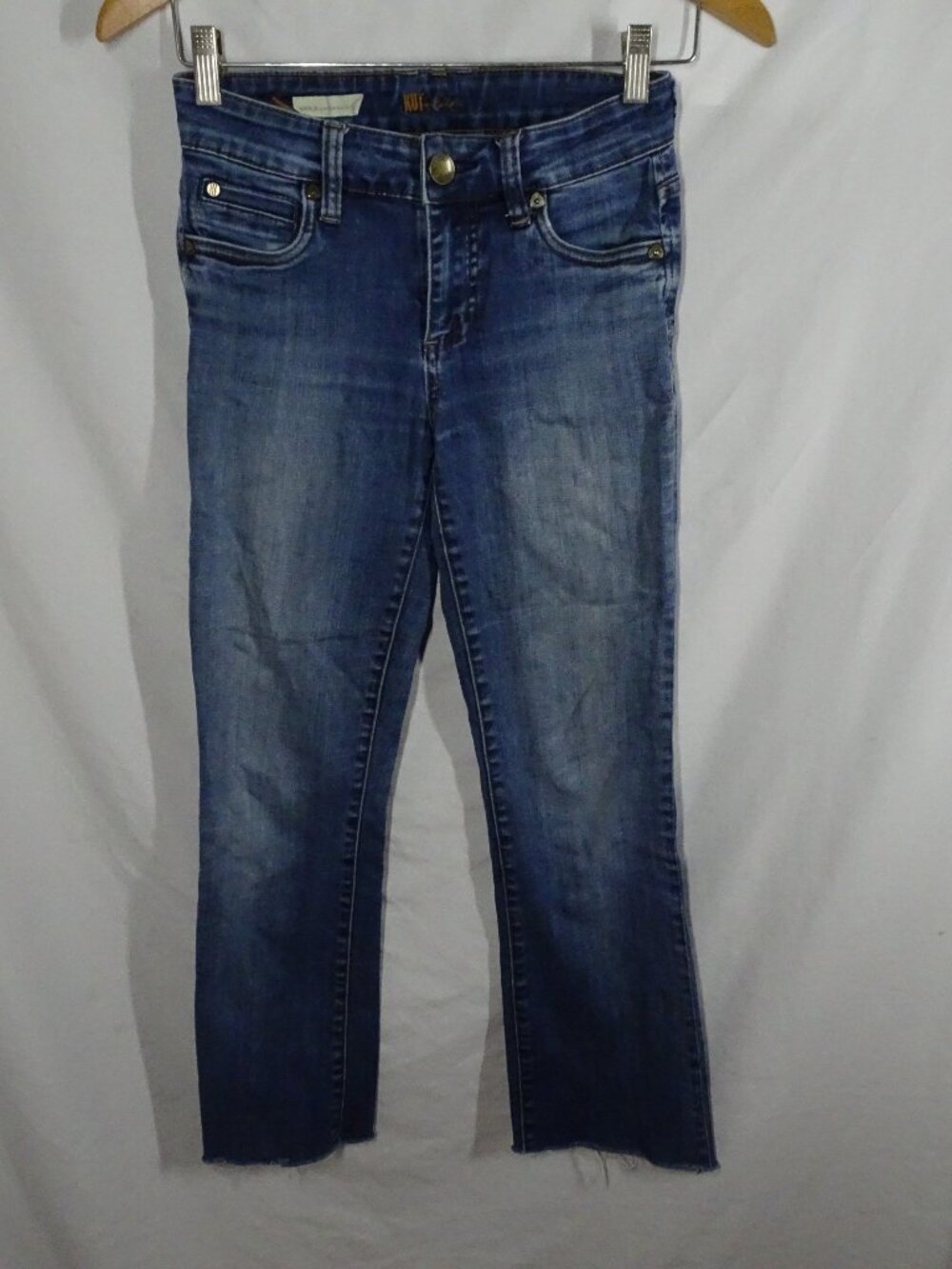 Kut Natalie High Rise Bootcut Cut Off Jeans Size 0